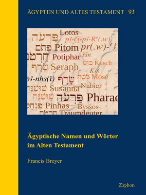 cover image of Agyptische Namen und Worter im Alten Testament